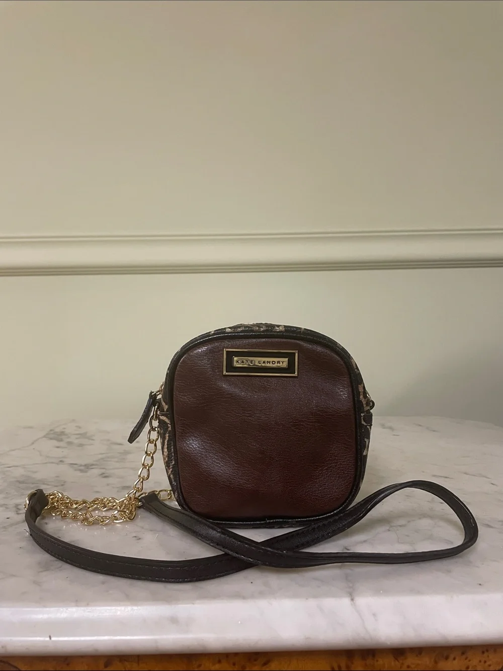 Kate Landry Compact Brown Crossbody